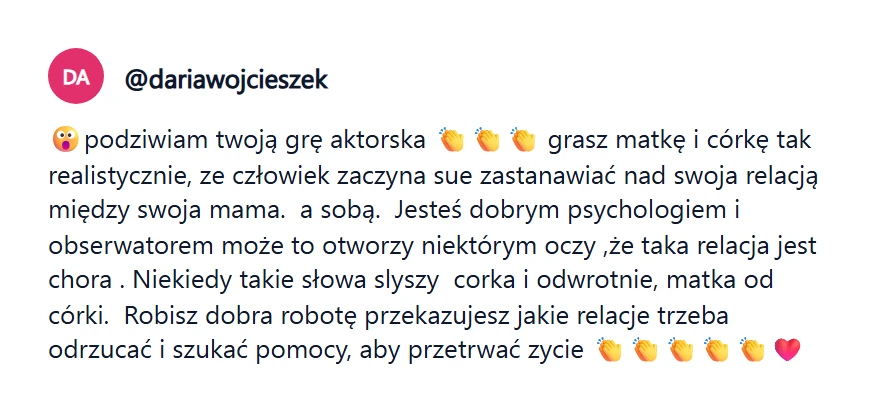 Komentarz: pokazujesz które relacje odrzucać i szukać pomocy
